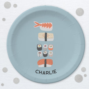 Japanese Sushi Personalized Paper Plate