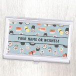 Japanese Sushi Restaurant Catering Business Card Holder<br><div class="desc">Delicious sushi pattern,  ideal for a Japanese restaurant or catering business.  Original art by Nic Squirrell.</div>