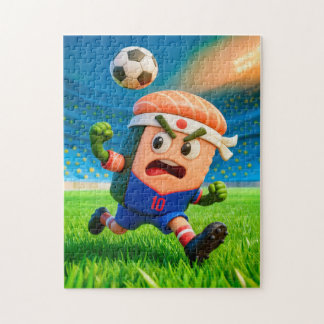 Japanese sushi roll soccer player in stadium jigsaw puzzle