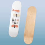 Japanese Sushi Skateboard<br><div class="desc">Sushi,  nigiri and maki rolls delicious food art for those who love to eat Japanese cuisine.</div>
