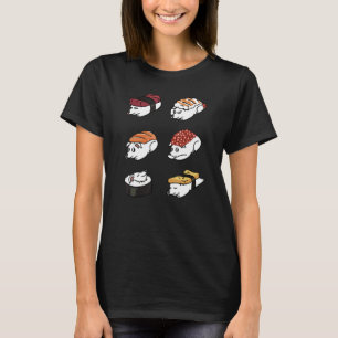 Japanese Sushi White Dog T-Shirt