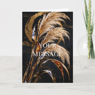 Japanese Susuki Pampas Grass Gold Art Card