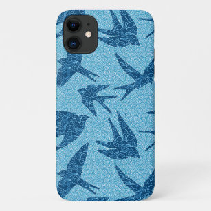 Japanese Swallow in Flight, Cobalt and Pale Blue Case-Mate iPhone Case
