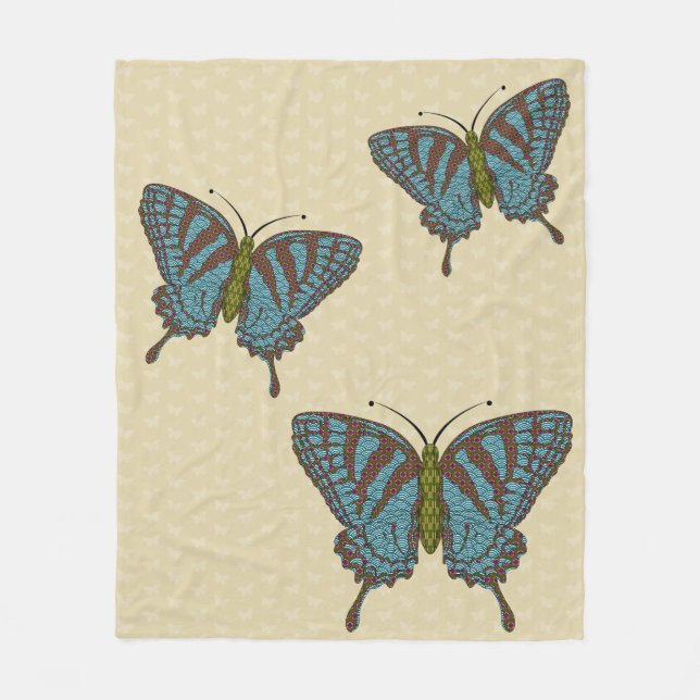 Japanese Swallowtail Fleece Blanket (Front)