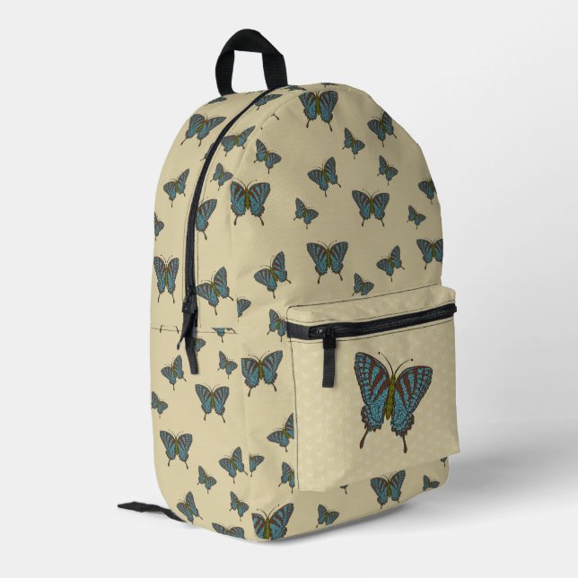 Japanese Swallowtail Printed Backpack (Back Corner Left)