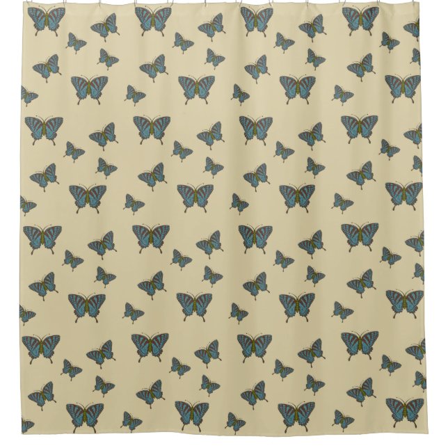 Japanese Swallowtail Shower Curtain (Front)