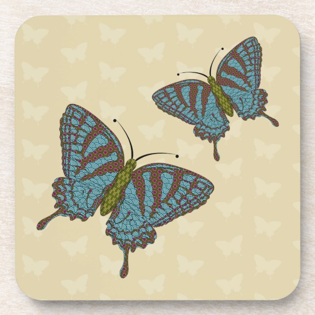 Japanese Swallowtail Square Coaster (Front)