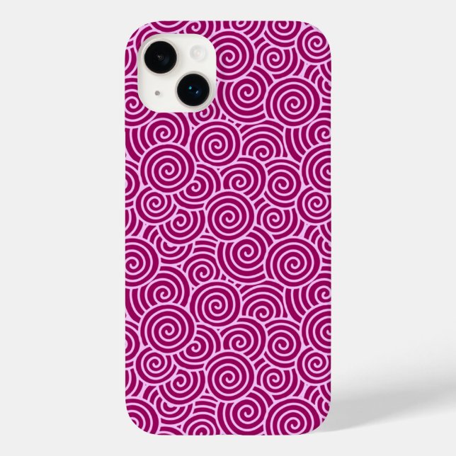 Japanese swirl pattern - burgundy and pale pink Case-Mate iPhone case (Back)