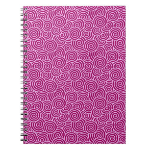Japanese swirl pattern - burgundy and pale pink notebook