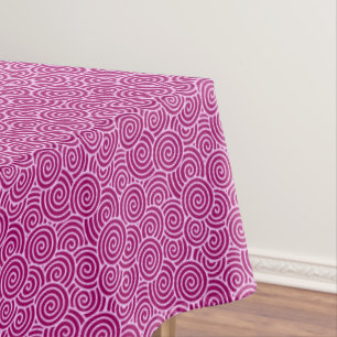 Japanese swirl pattern - burgundy and pale pink tablecloth