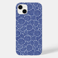 Japanese swirl pattern - navy blue and white