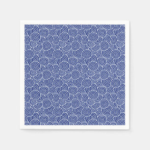 Japanese swirl pattern - navy blue and white napkin