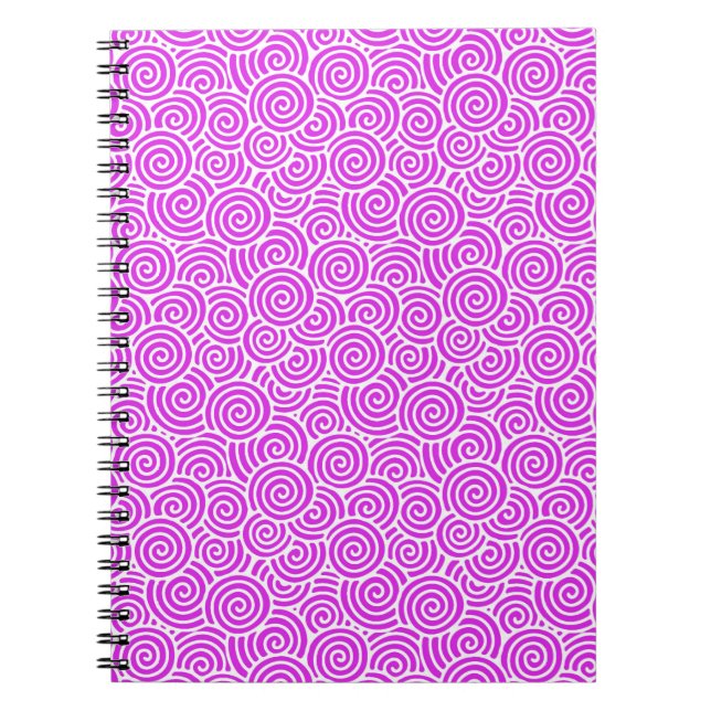 Japanese swirl pattern - orchid and white spiral notebook (Front)