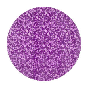 Japanese swirl pattern - orchid pink and purple cutting board