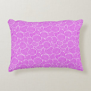 Japanese swirl pattern - orchid pink and purple decorative cushion