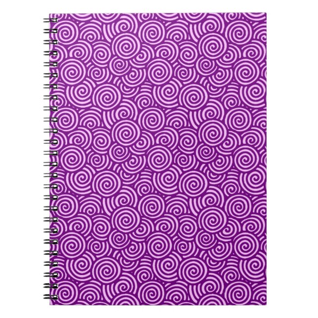Japanese swirl pattern - orchid pink and purple notebook (Front)