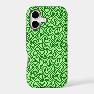 Japanese swirl pattern - pine and lime green
