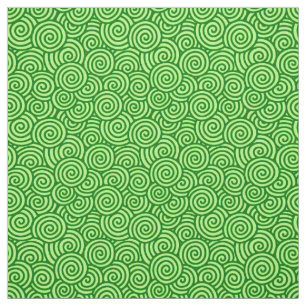 Japanese swirl pattern - pine and lime green fabric