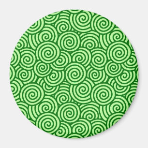 Japanese swirl pattern - pine and lime green magnet