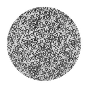 Japanese swirl pattern - white and black cutting board
