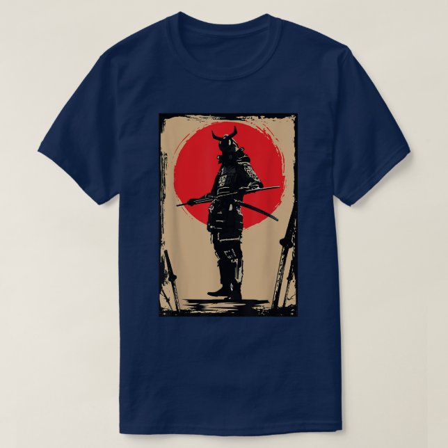 Japanese Swordsmen Samurai Bushido Miyamoto Musash T-Shirt (Design Front)