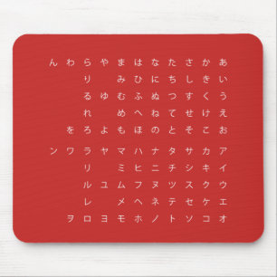 Japanese syllabary mouse pad