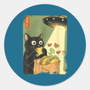 Japanese Tacos Anime UFO Cat Special Classic Round Sticker