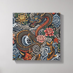 Japanese tattoo art canvas print