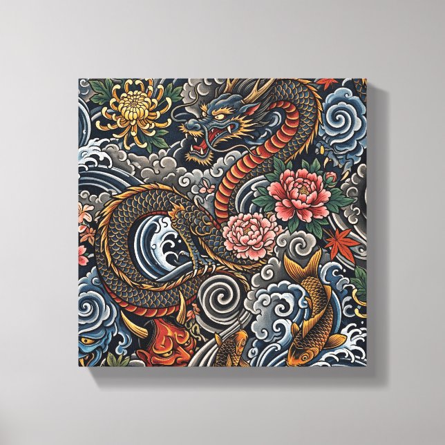 Japanese tattoo art canvas print (Front)