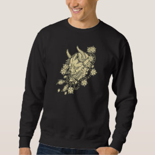 Japanese Tattoo Hannya Devil Mask With Cherry Blos Sweatshirt
