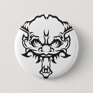 Japanese Tattoo Oni Demon 6 Cm Round Badge