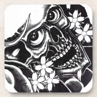 Japanese tattoo skull coaster