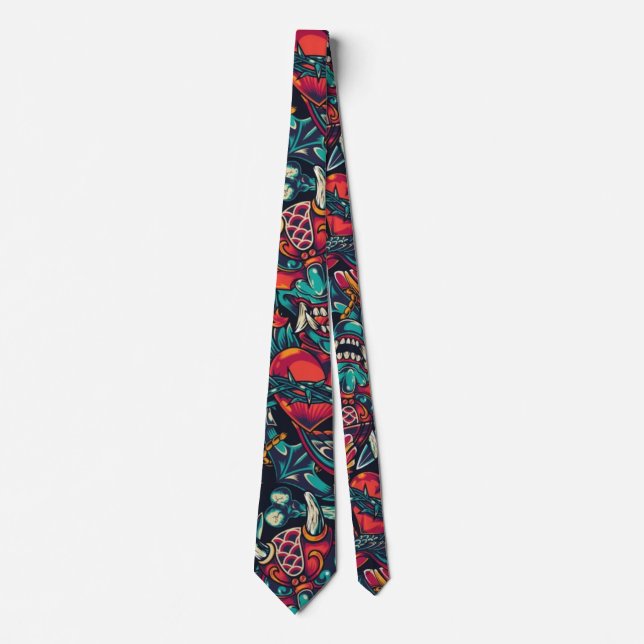 Japanese tattoo style Neck Tie (Front)
