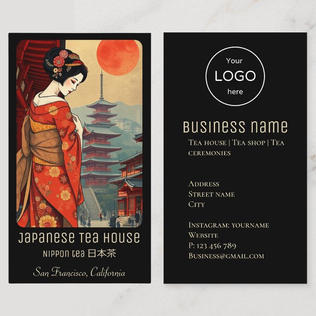 Japanese tea ceremonies sushi Business Card (Creator Uploaded)