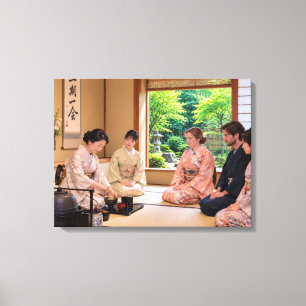 Japanese Tea Ceremony in a Traditional Tea Room – Canvas Print