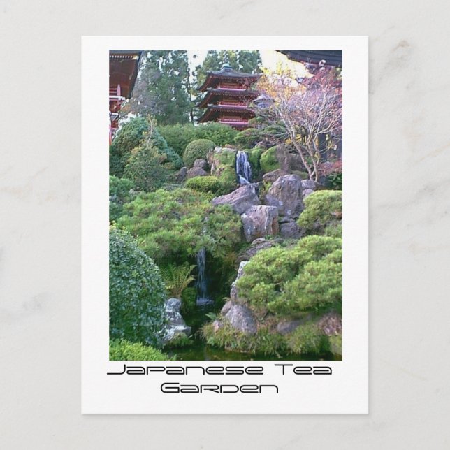 Japanese Tea Garden Waterfall Postcard (Front)