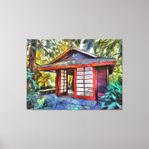 Japanese Tea House in the Forest Canvas Print