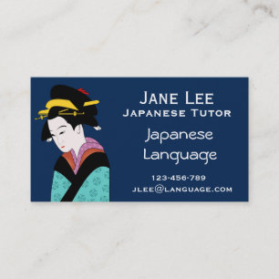 Japanese Teacher language tutor Business Card