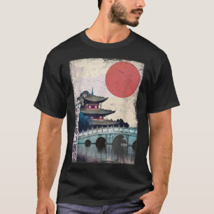 Japanese Temple anime Japan Woodblock vintage Art T-Shirt