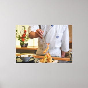 Japanese Tempura Chef – Golden Shrimp Tempura Canvas Print