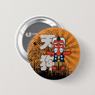 Japanese Tengu Yokai 6 Cm Round Badge