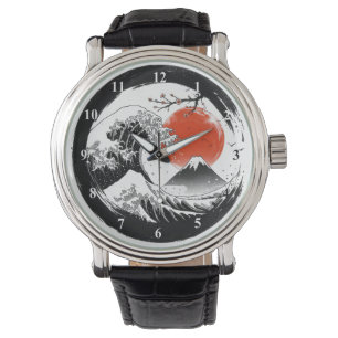 Japanese The Great Wave, Mount Fuji, Sakura Watch