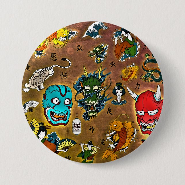 Japanese Theme 7.5 Cm Round Badge (Front)