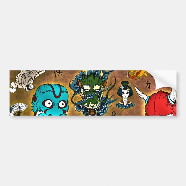 Japanese Theme Bumper Sticker (Front)