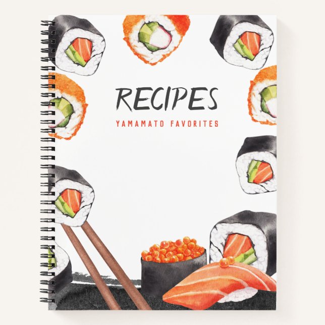 Japanese Theme Customisable Recipe Journal (Front)