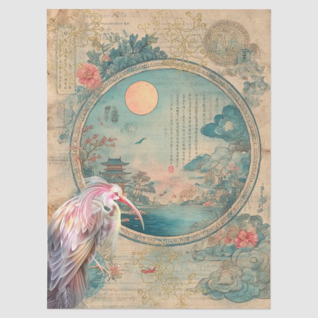 Japanese Themed Decoupage Crafting  Tissue Paper (Front)