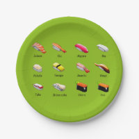 Japanese themed dinner party with sushi chart art