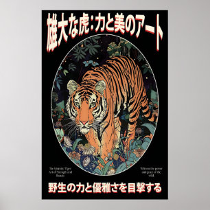 Japanese Tiger Art Print Jungle Animal Poster