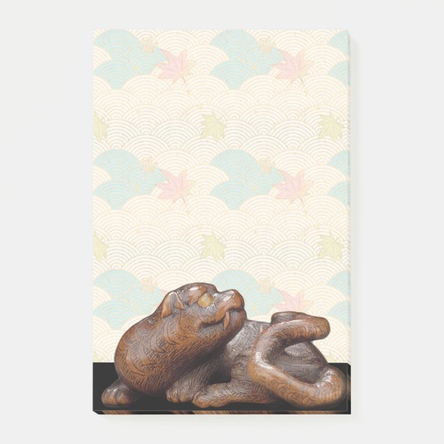Japanese Tiger Netsuke Writing Pad Post-it Notes (Front)