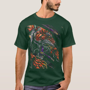 Japanese Tiger Traditional Asian Cherry Blossom Ar T-Shirt